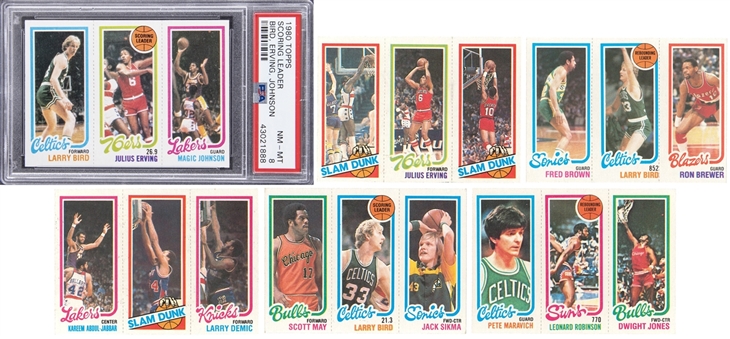 1980/81 Topps Basketball High Grade Partial Set (89/176) – Including Bird/Erving/Johnson Rookie Card PSA NM-MT 8 Example